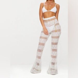 White Crochet Beach Flare